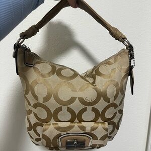 Coach Kirsten Signature Hobo Bag - Tan